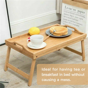 BAMBOO FOLDING LAP TRAY Tea Coffee Table Wooden Breakfast in Bed SERVING TRAY