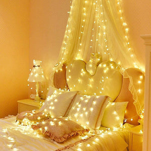 Star Fairy Lights - 70 LED 33 FT Star String Lights Waterproof for Indoor, Outdoor, Bedroom, Wedding, Party, Christmas Garden Decorations, Warm White