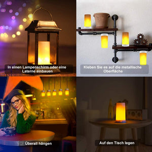 LED Flame Effect Light,USB Rechargeable Outdoor Flame Table Lamp Waterproof Dimmable 4 Modes Lantern,Flame Lamp with Gravity Sensing Effect IR Wireless Remote&Timer,for Halloween Room Party Bar Decor