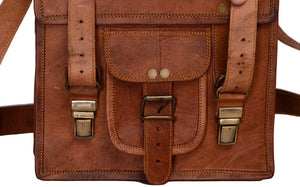 11 inch Sturdy Leather Ipad Messenger Satchel Bag