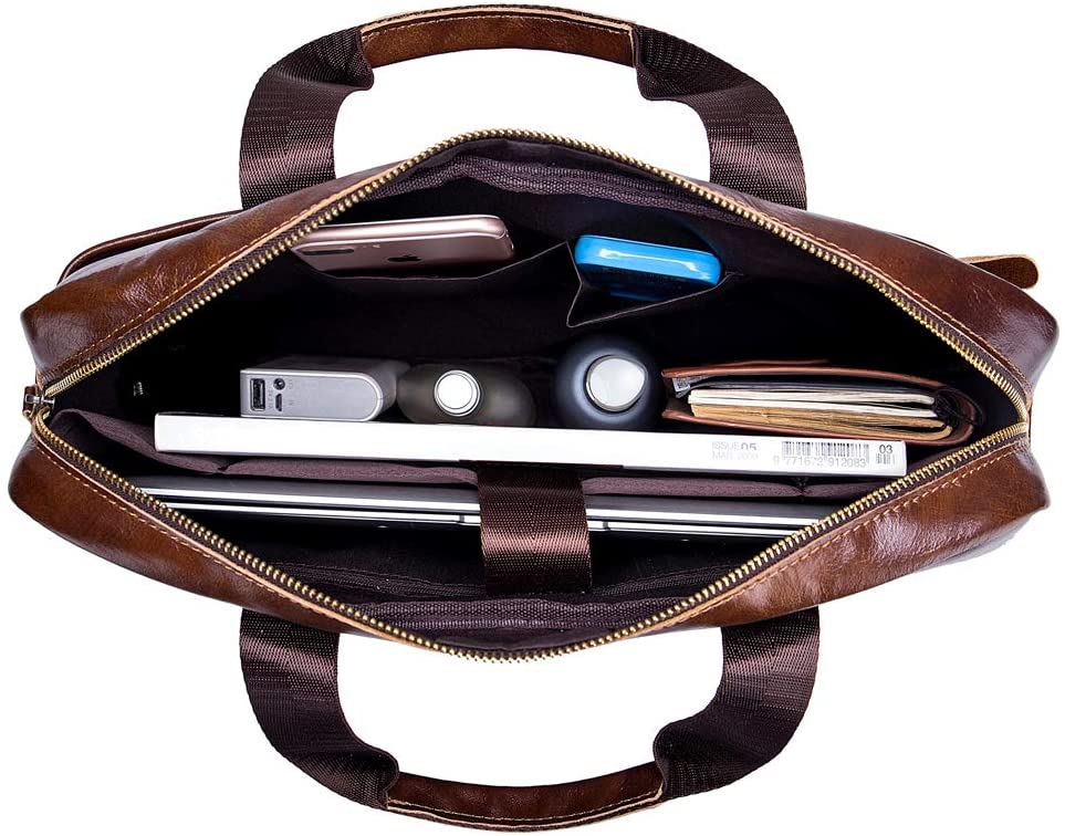 Leather Shoulder Messenger Bag for Men Travel Business