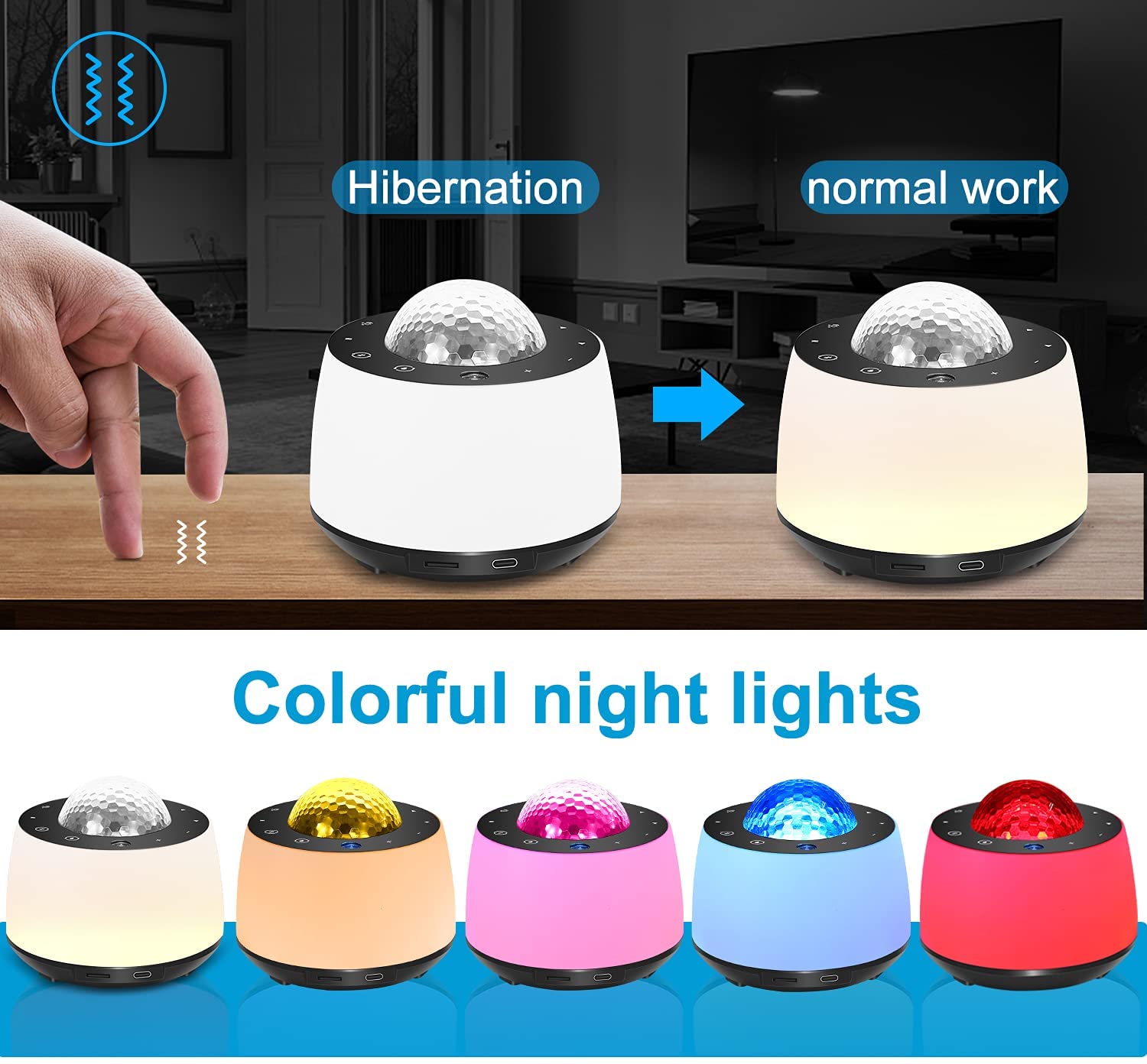 Star Projector Light with Night Light Projector Moon and Nebula Effect/Bluetooth Voice Control/Rotating Ocean Wave/Bluetooth Speaker/Wireless Remote. Panel Screen Button Light for Entertainment Brand