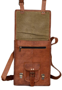 11 inch Sturdy Leather Ipad Messenger Satchel Bag