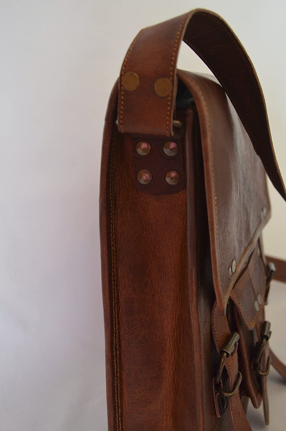 11 inch Sturdy Leather Ipad Messenger Satchel Bag