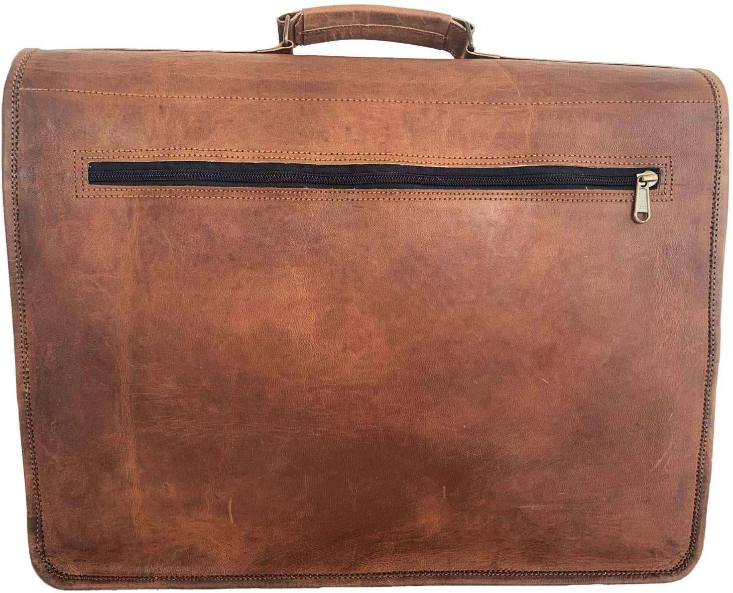 Leather Briefcase for Men and Women 18 inch Handmade Leather Messenger Bag for Laptop Best Computer Satchel School Distressed Bag