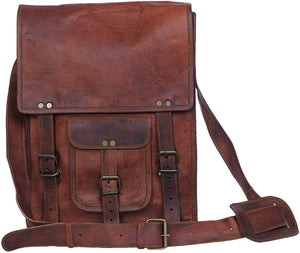 11 inch Sturdy Leather Ipad Messenger Satchel Bag