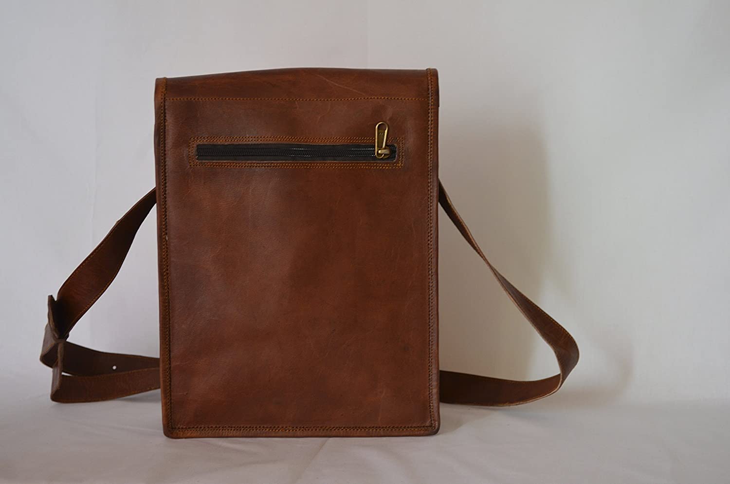 11 inch Sturdy Leather Ipad Messenger Satchel Bag