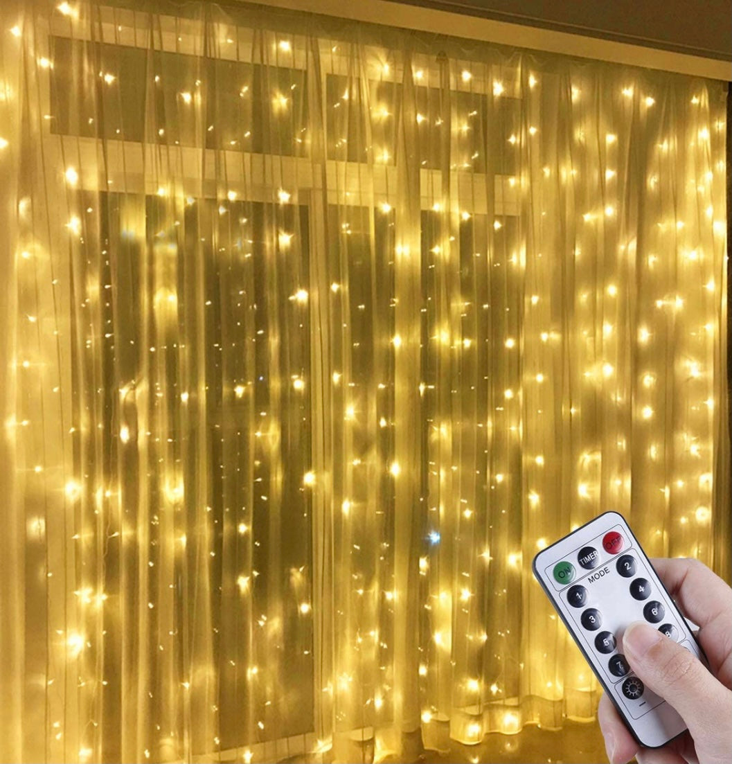 Twinkle Star 300 LED Window Fairy Curtain String Lights, 8 Modes Fairy  Lights for Wedding Party Home Garden Bedroom Outdoor Indoor Wall  Decorations