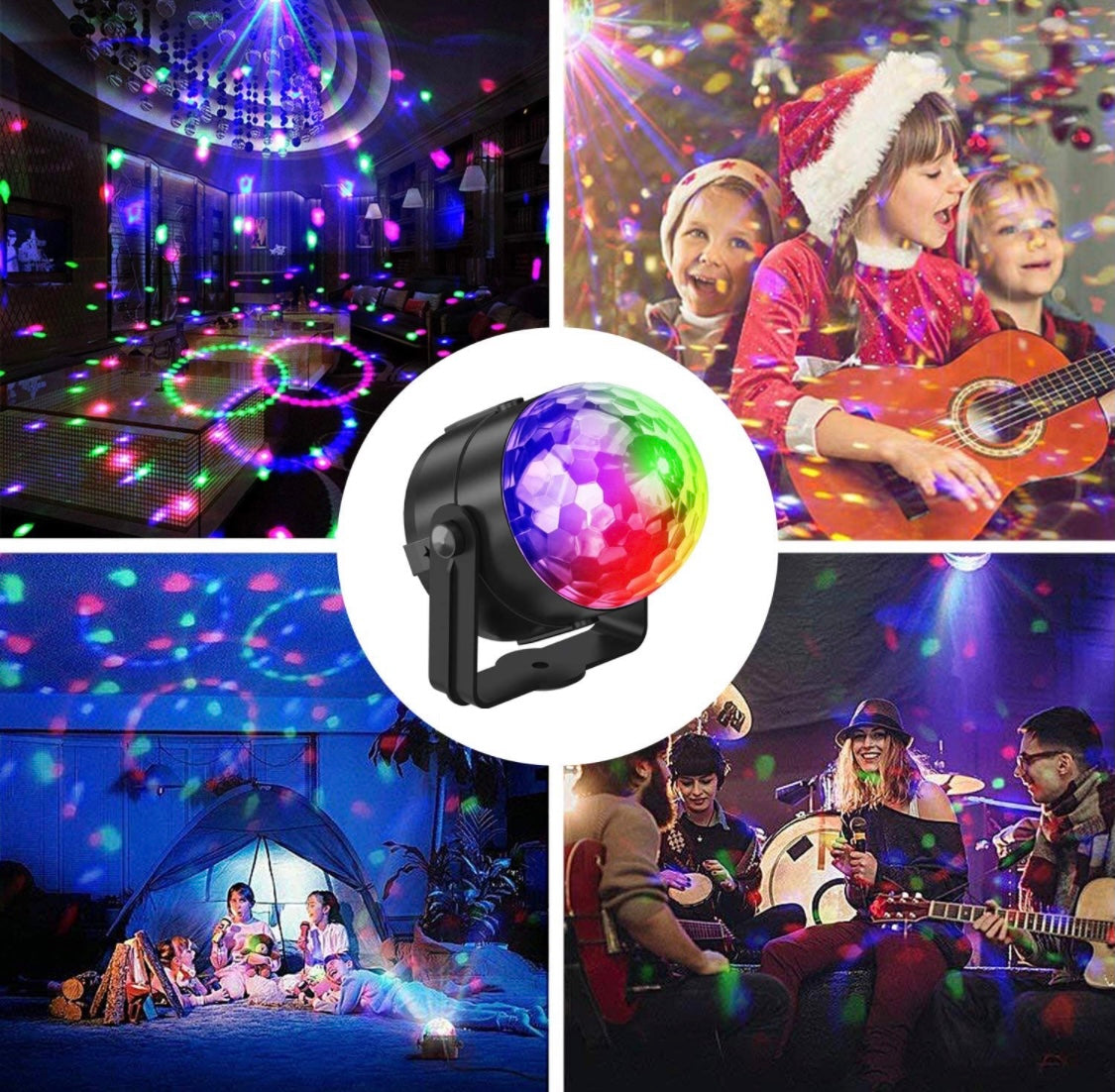 Party Light,  Sound Activated 5 Colour 18 Modes Disco Light Remote Control Rotating Stage Light Strobe Lamp Ball Light with Light Stand for Home Room Dance Parties, Bar Karaoke, Xmas Party, Wedding Show Club