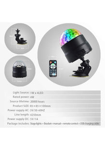 Upgrade Full Colours Disco Ball Light dj Light Show Light RGBW led Mini Party Light Christmas Decoration Light Gift Light Magic Light Sound Activated Automatic Strobe Lights with Remote