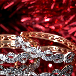 18k gold filled  made with SWAROVSKI crystal huggies infinity hoop earrings sparkling
