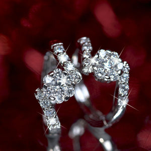 18K WHITE GOLD FILLED STUD MADE WITH SWAROVSKI CRYSTAL HUGGIES EARRINGS