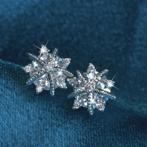 18k white gold filled made with SWAROVSKI crystal star Pentagram stud earrings